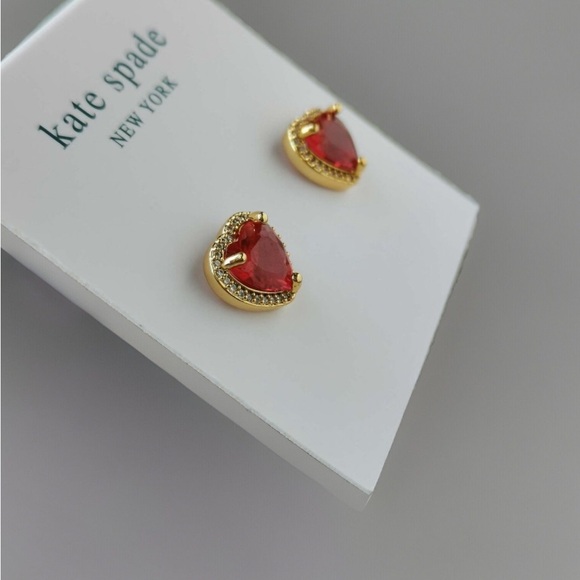 NWT Kate Spade Ruby Red CZ Earrings - Picture 3 of 6